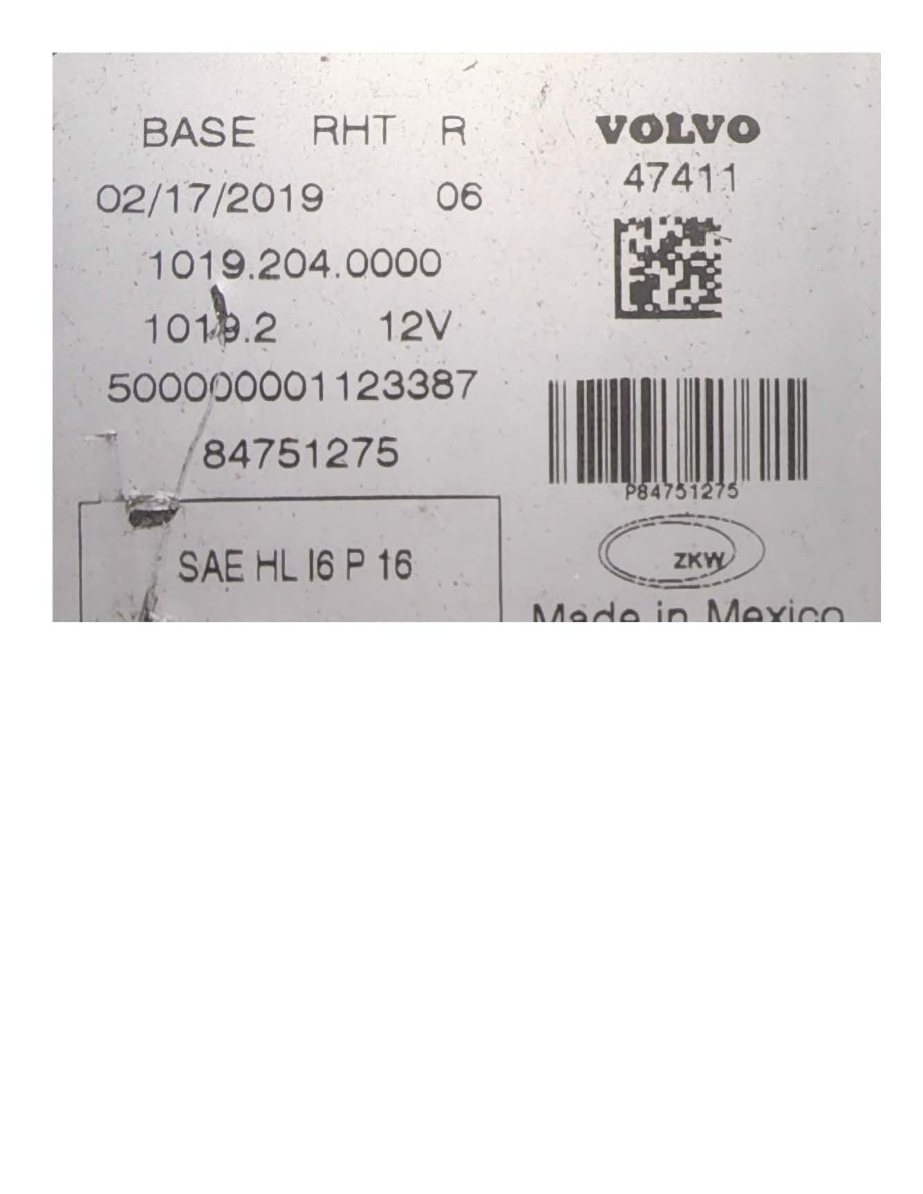 2020 VOLVO VNL 300 - PASSENGER SIDE HEADLIGHT